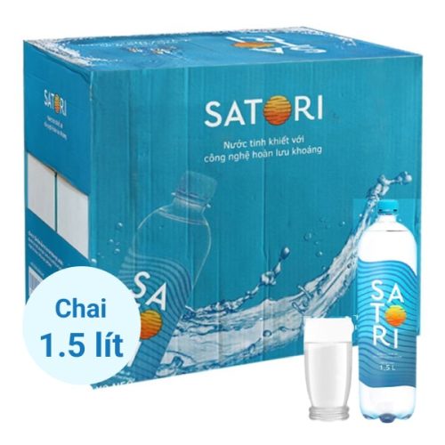 Thùng 12 chai nước suối Satori 1.5L